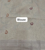 Beige Munga Cotton Saree blouse