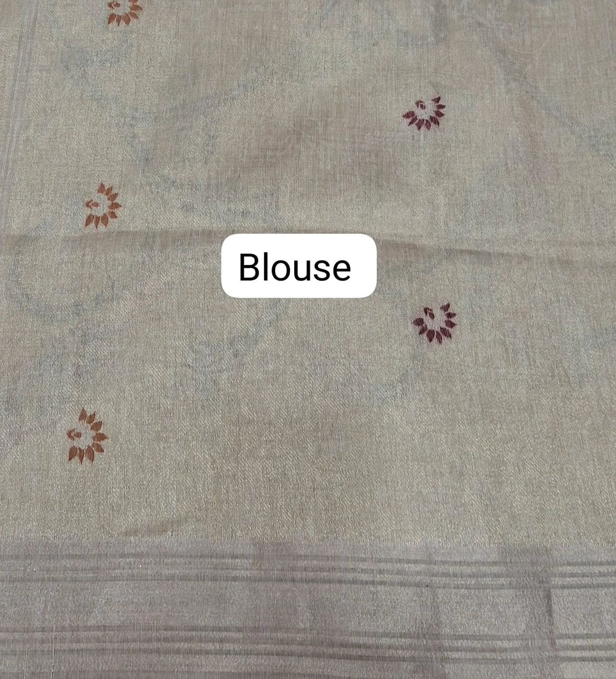 Beige Munga Cotton Saree blouse