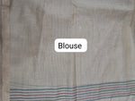 Dark Beige Munga Cotton Saree blouse
