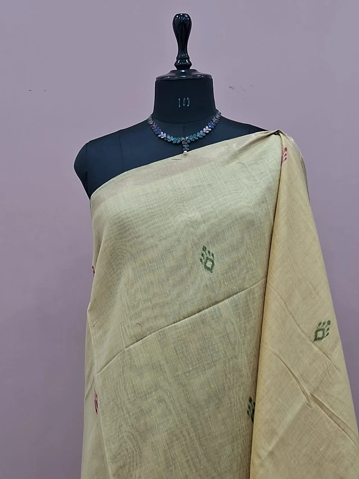 Light Yellow Munga Cotton Saree 1