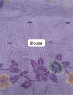 Lavender Munga Cotton Saree blouse