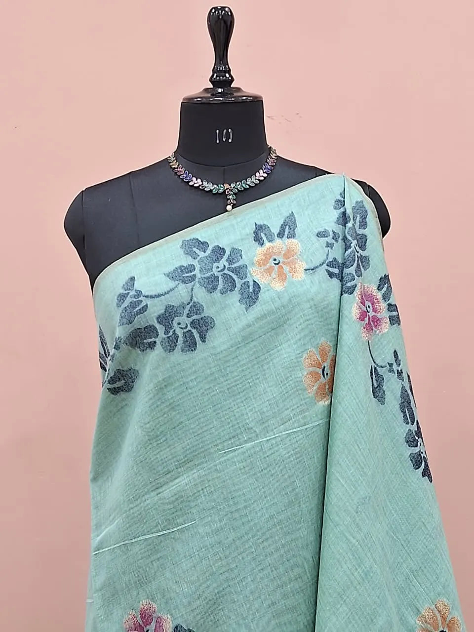 Marine Blue Munga Cotton Saree 1