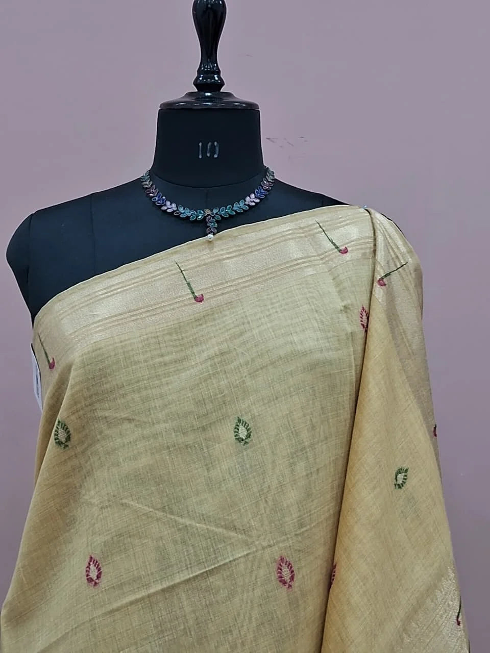 Light Yellow Pure Munga Cotton Saree 1