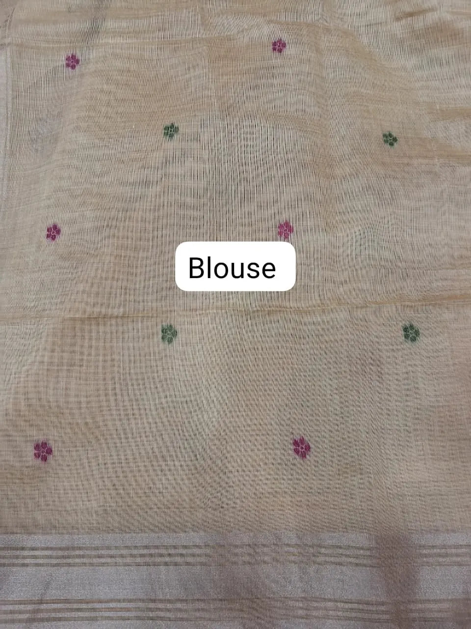 Light Yellow Pure Munga Cotton Saree blouse