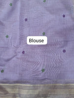 Light Lavender Pure Munga Cotton Saree blouse