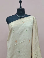Beige Pure Munga Cotton Saree 1