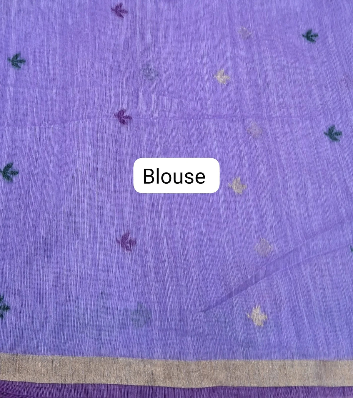 Dark Lavender Munga Cotton Saree blouse