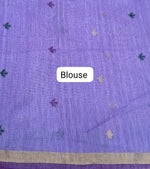 Dark Lavender Munga Cotton Saree blouse