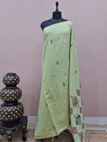 Pista Green Munga Cotton Saree 
