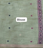 Pista Green Munga Cotton Saree blouse