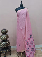 Baby Pink Munga Cotton Saree 