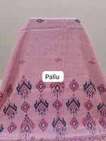 Baby Pink Munga Cotton Saree pallu