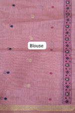 Baby Pink Munga Cotton Saree blouse