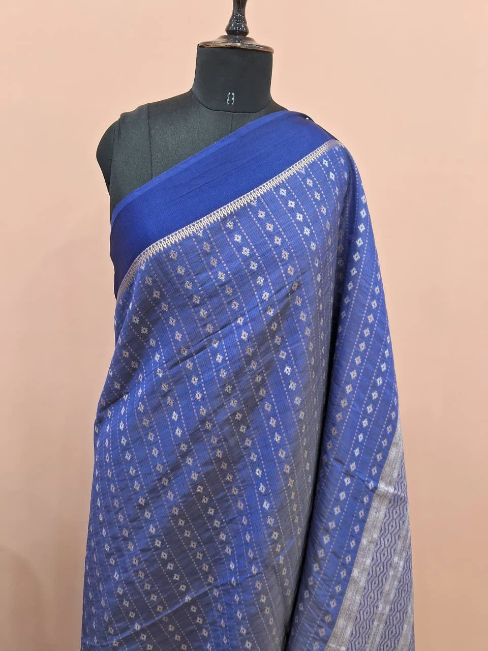 Royal Blue Munga Tussar Saree 1
