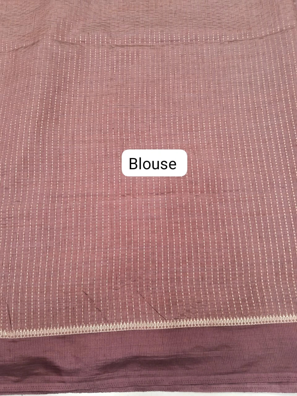 Taupe Brown Munga Tussar Saree Blouse