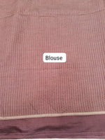 Taupe Brown Munga Tussar Saree Blouse