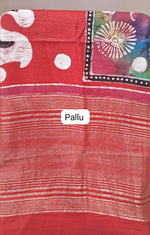 Tomato Red Maheshwari Saree pallu