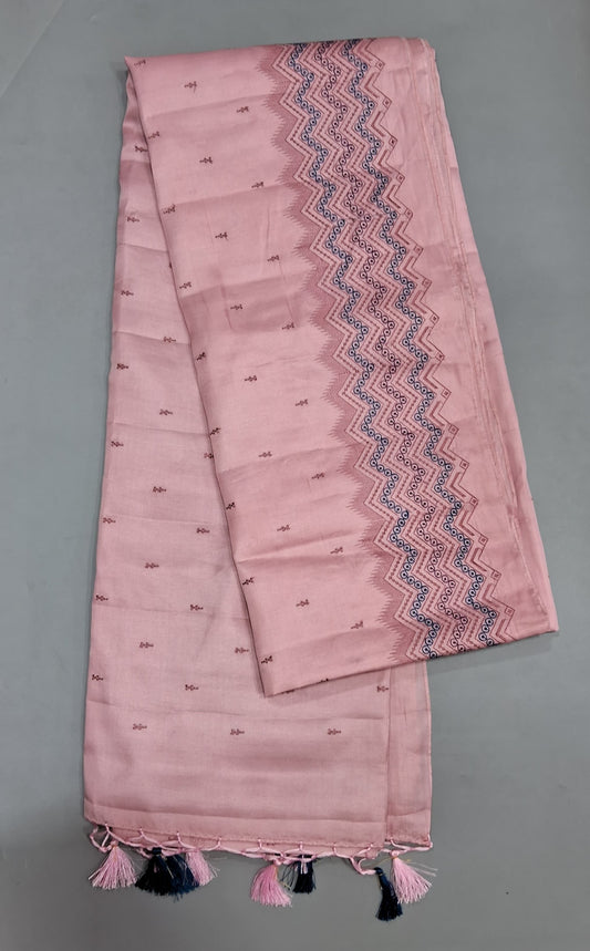 Blush Pink Matka Silk Saree