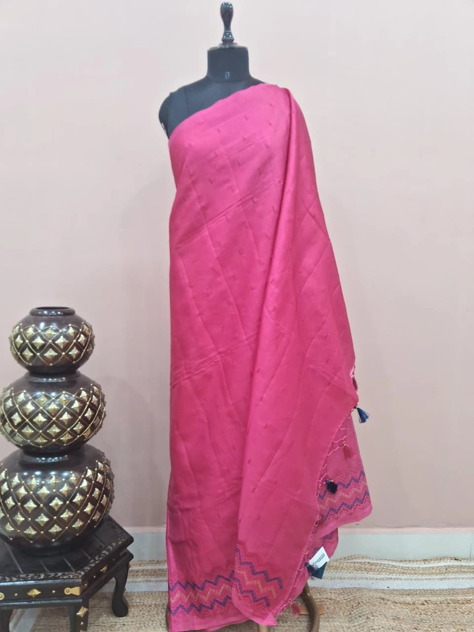 Sorbet Pink Matka Silk Saree