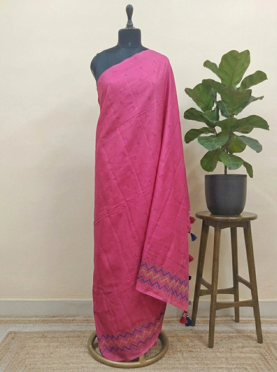 Sorbet Pink Matka Silk Saree