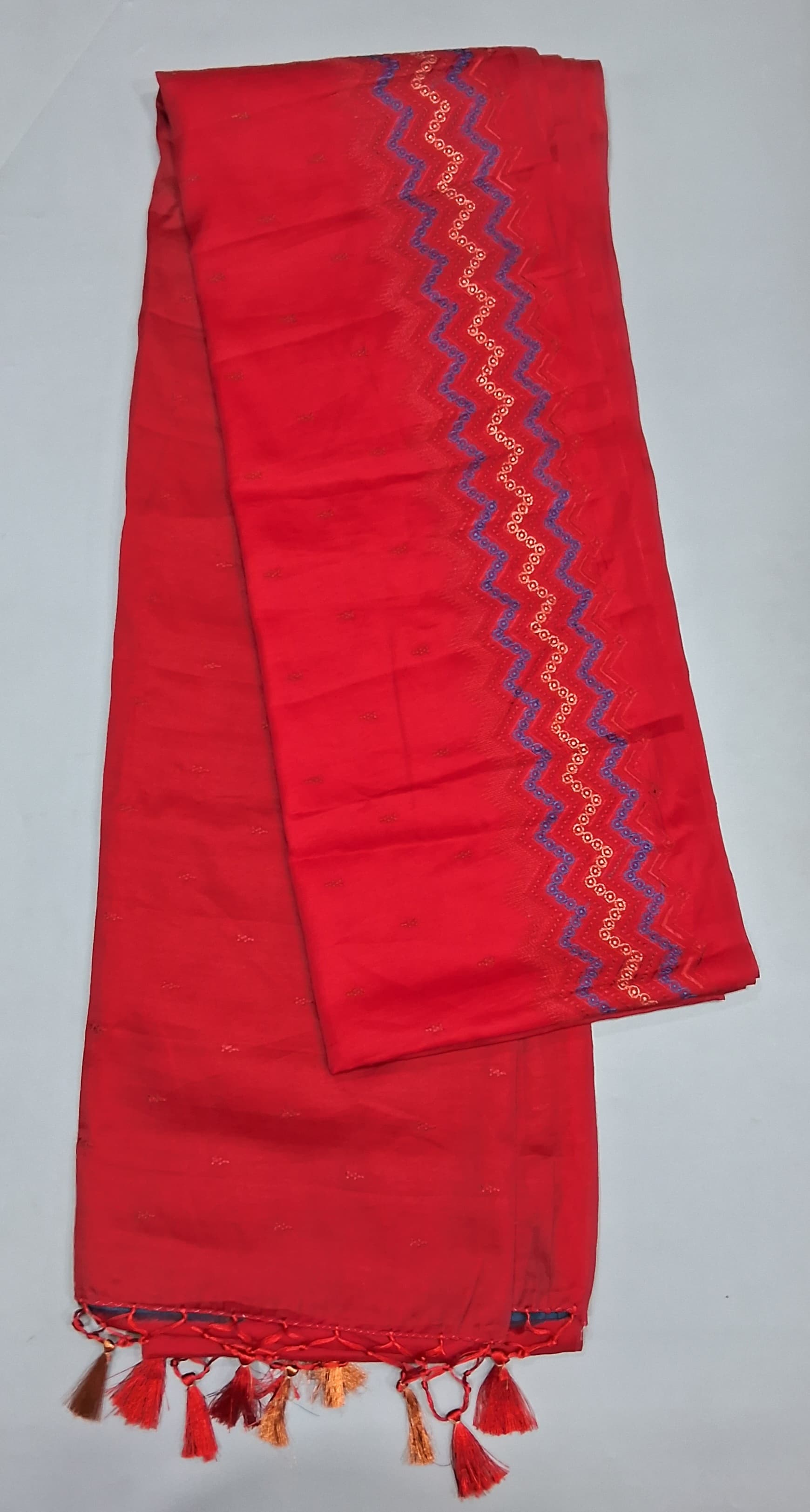 Candy Red Matka Silk Saree