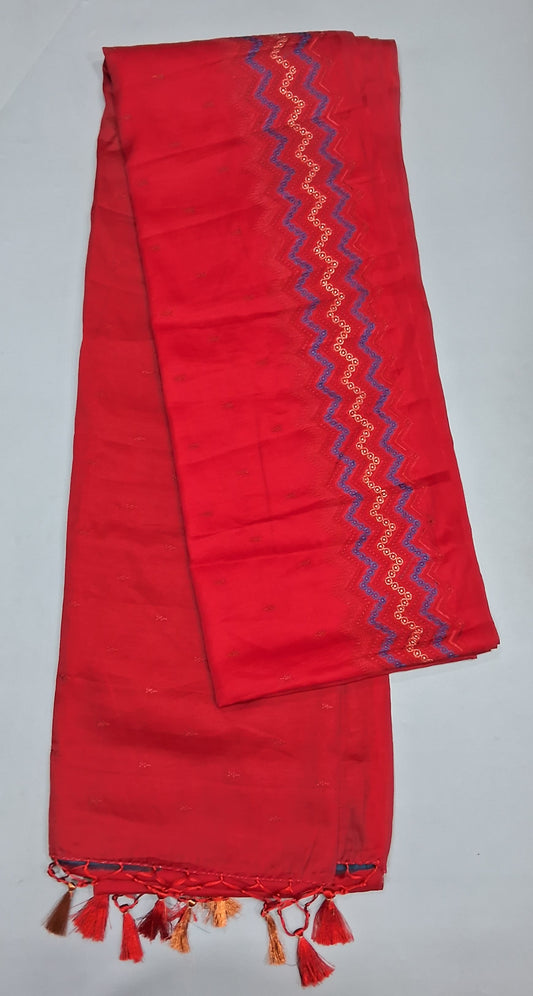 Candy Red Matka Silk Saree