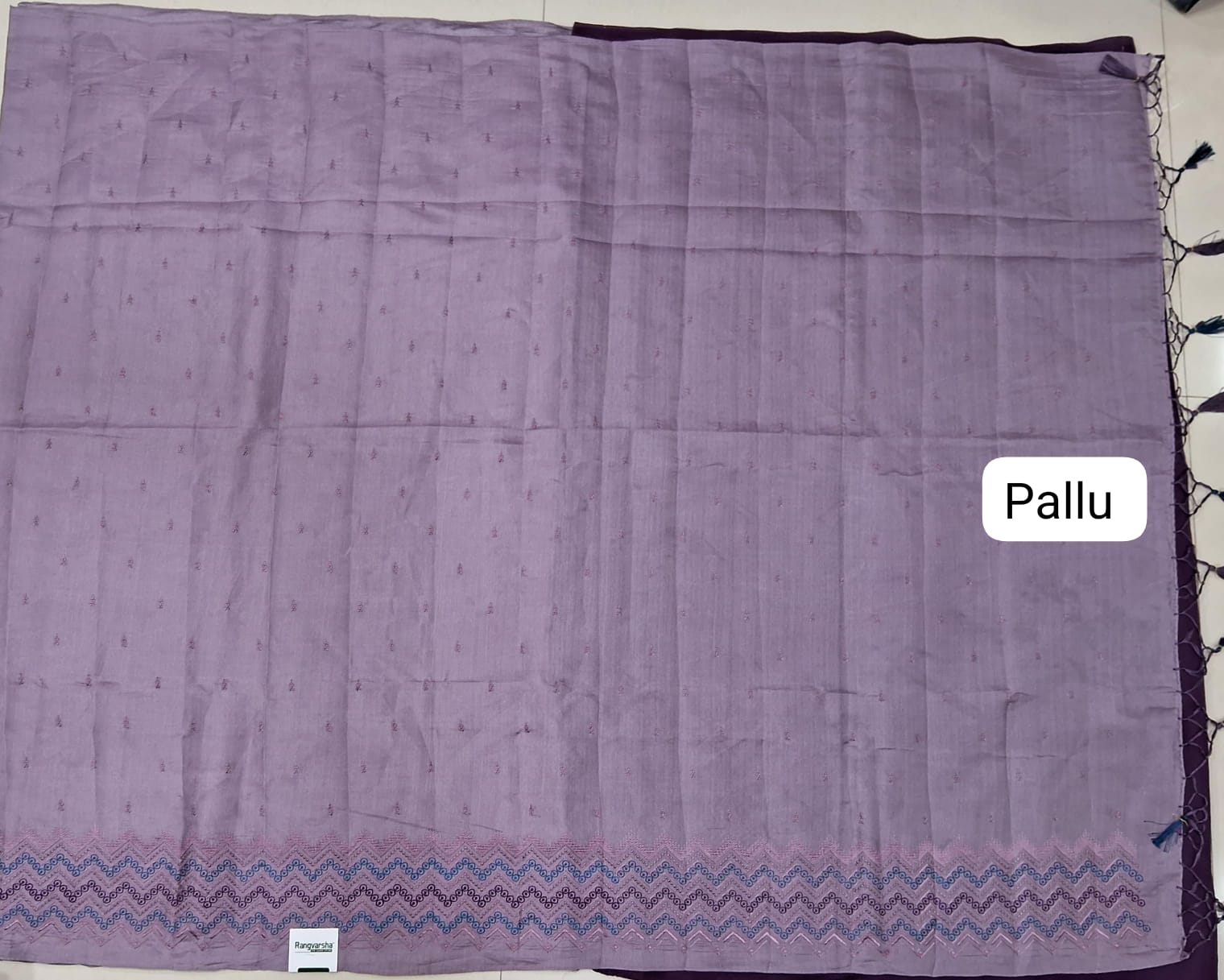 Taupe Brown Matka Silk Saree pallu