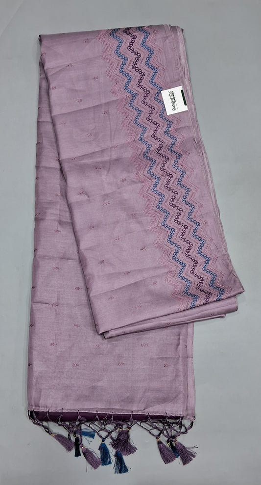Taupe Brown Matka Silk Saree