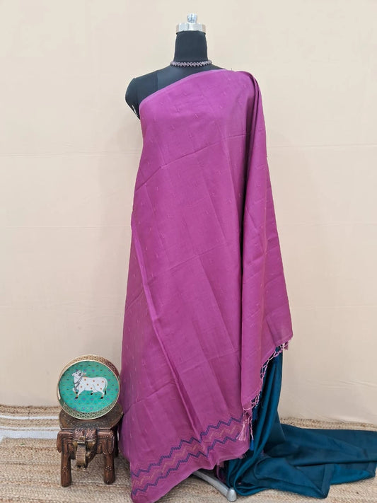 Dark Onion Pink Matka Silk Saree