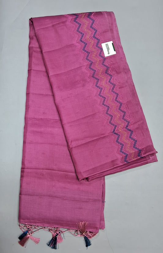 Dark Onion Pink Matka Silk Saree