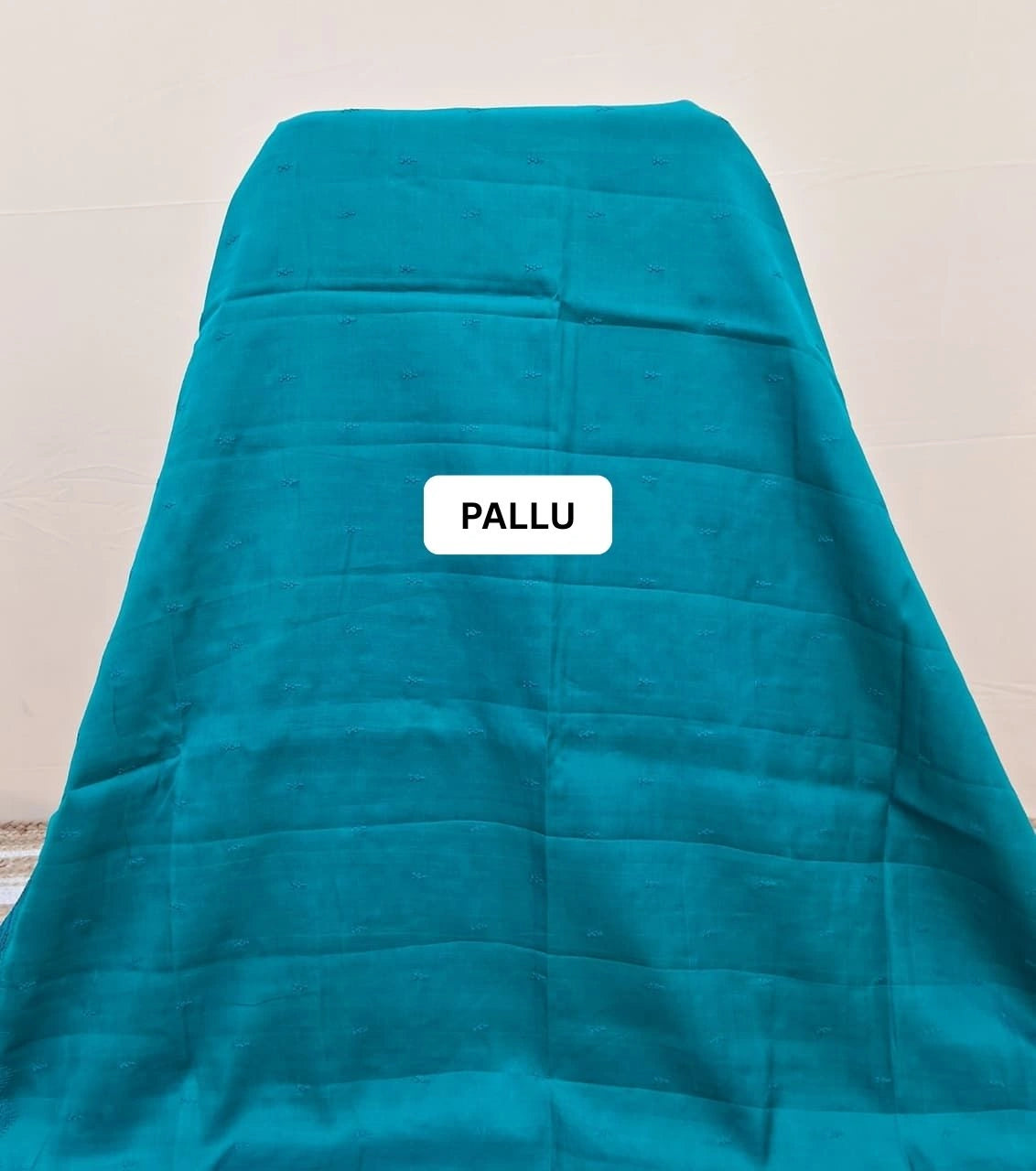 Teal Blue Matka Silk Saree pallu