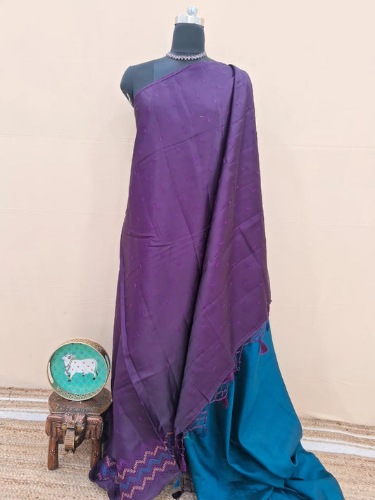 Deep purple Matka Silk Saree