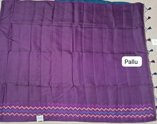 Deep purple Matka Silk Saree pallu