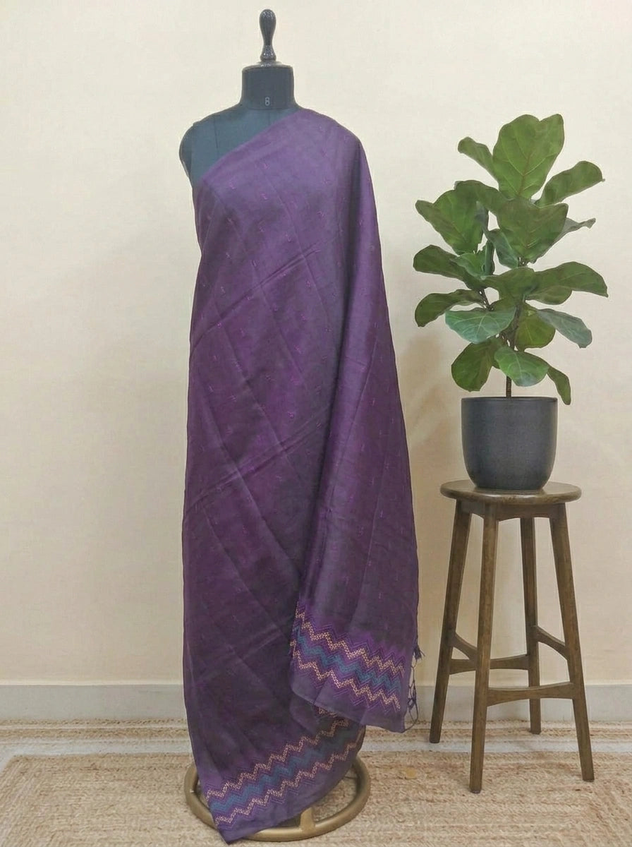 Deep purple Matka Silk Saree 