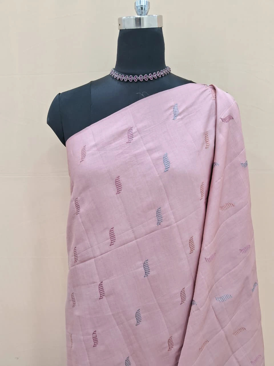 Radiant Blush Pink Matka Silk Saree  