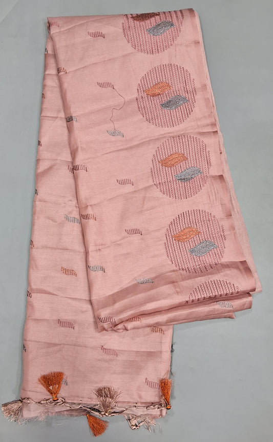 Blush Pink Matka Silk Saree