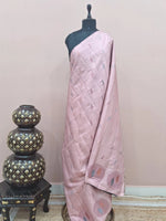 Radiant Blush Pink Matka Silk Saree
