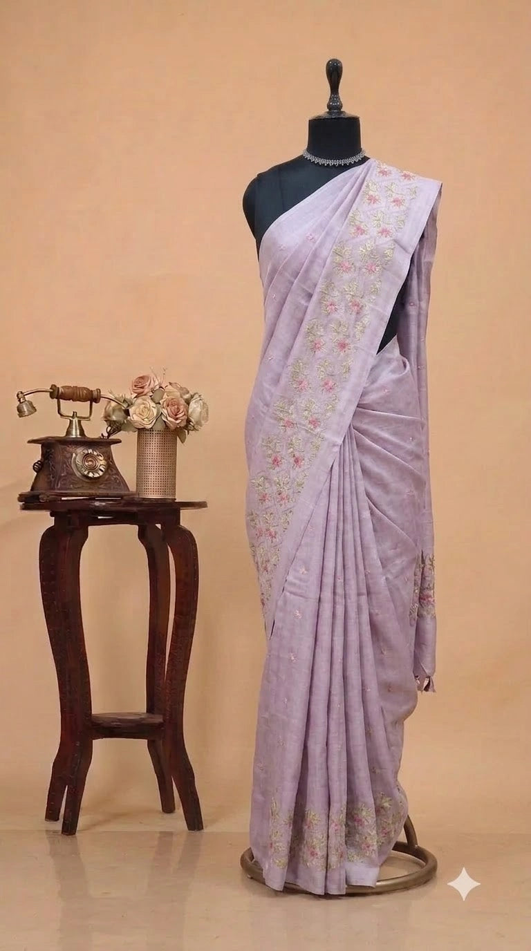 Blush Pink Matka Silk Saree  
