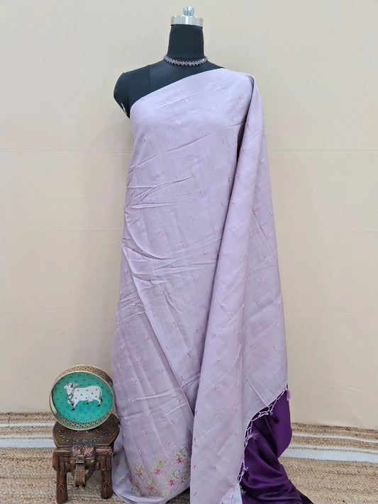 Blush Pink Matka Silk Saree