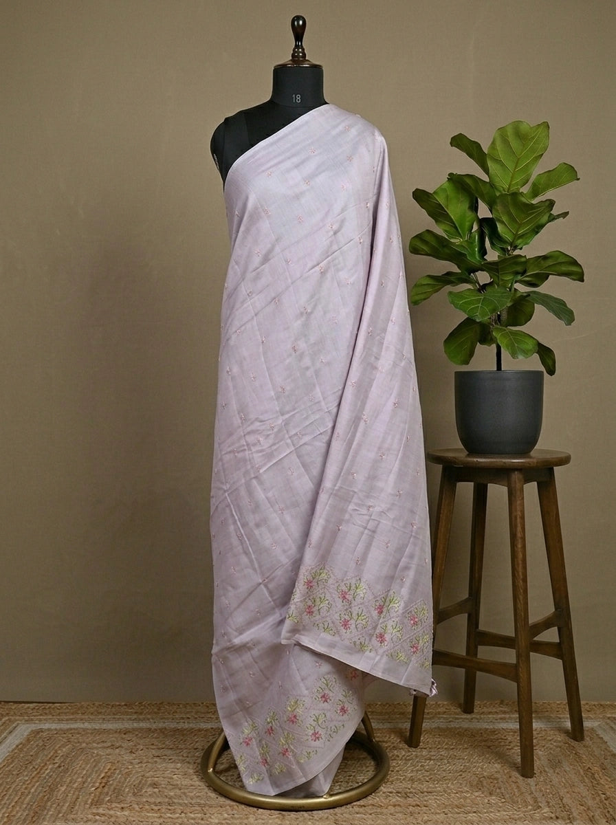 Blush Pink Matka Silk Saree  