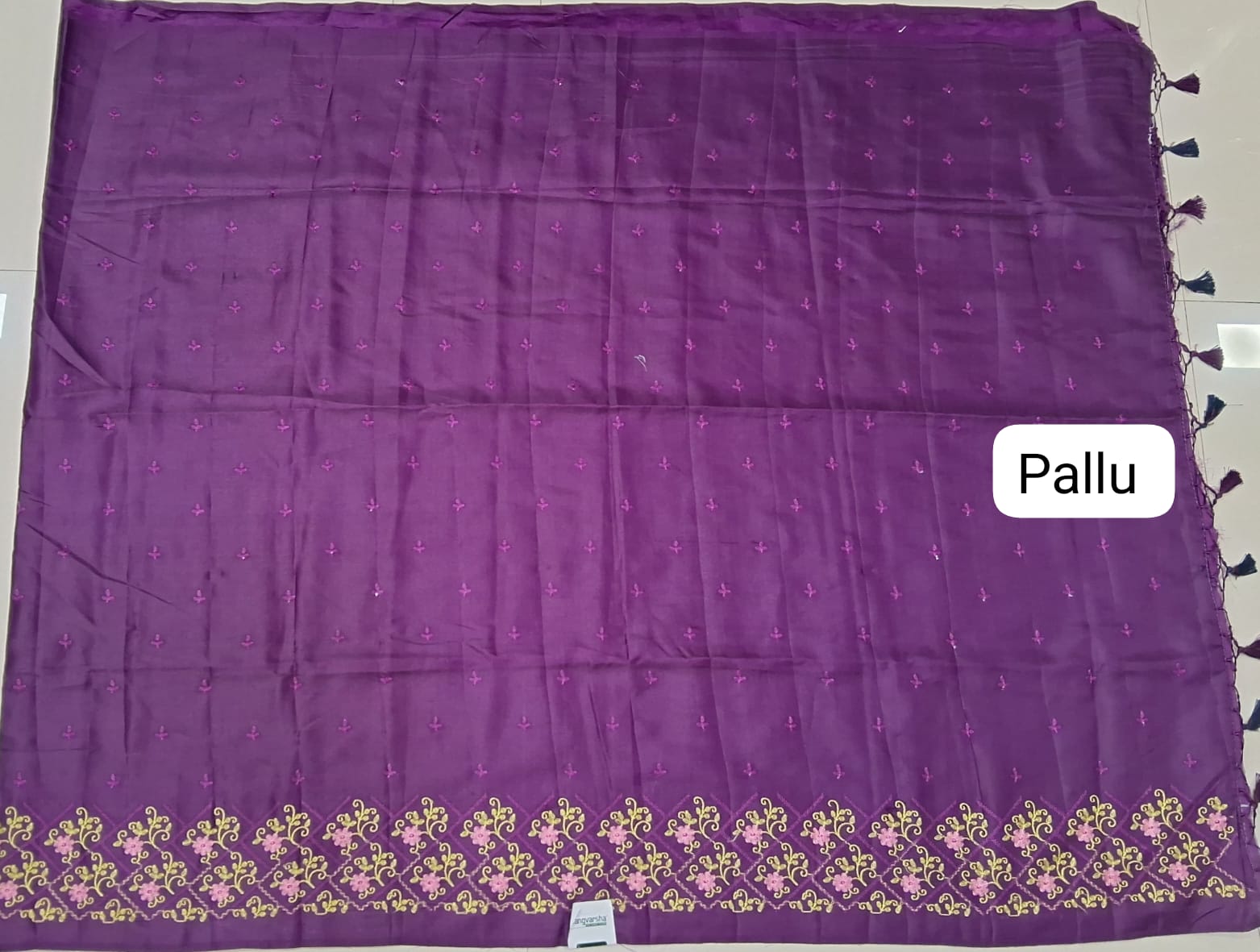 Wine Matka Silk Saree  pallu