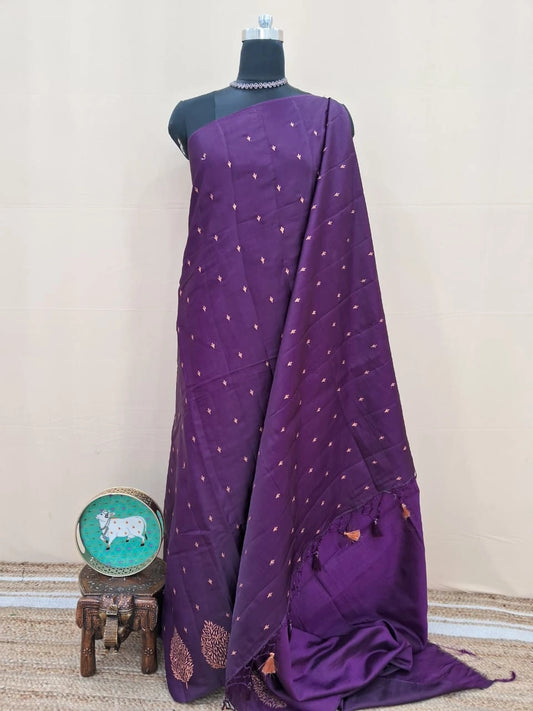 Opulent Wine Matka Silk Saree