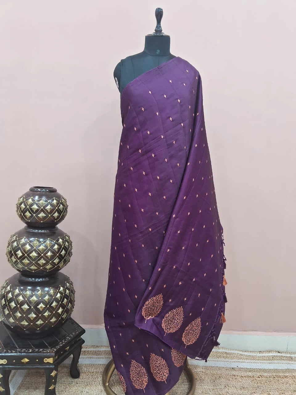 Opulent Wine Matka Silk Saree