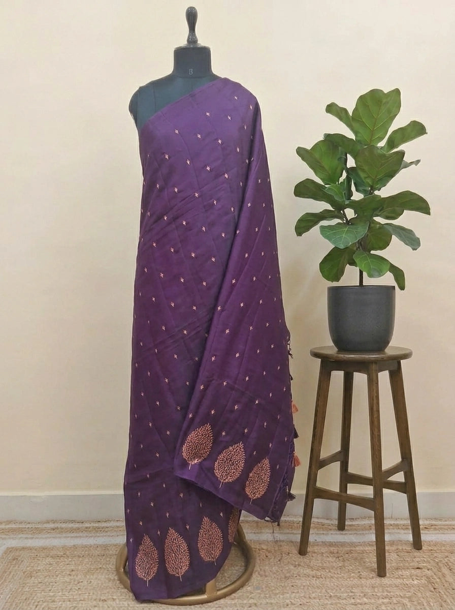 Opulent Wine Matka Silk Saree