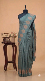 Cool Mint Green Matka Silk Saree