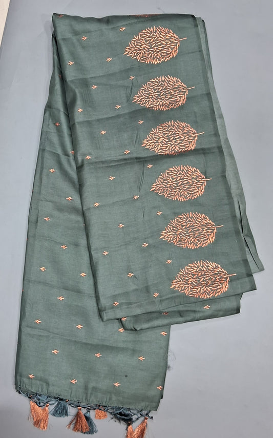 Cool Mint Green Matka Silk Saree