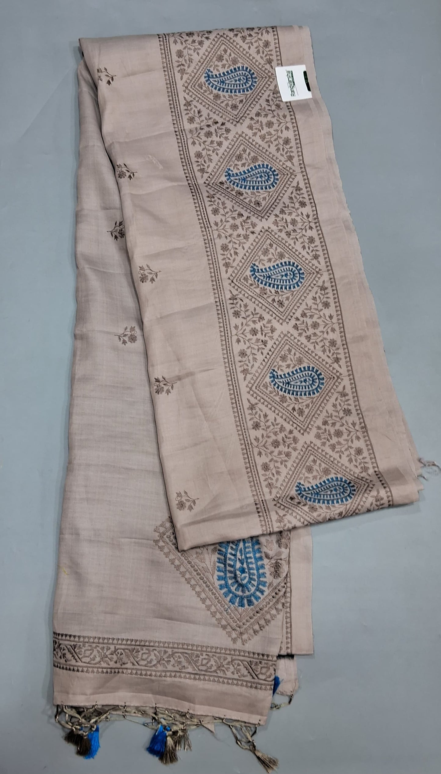 Earth Grey Matka Silk Saree