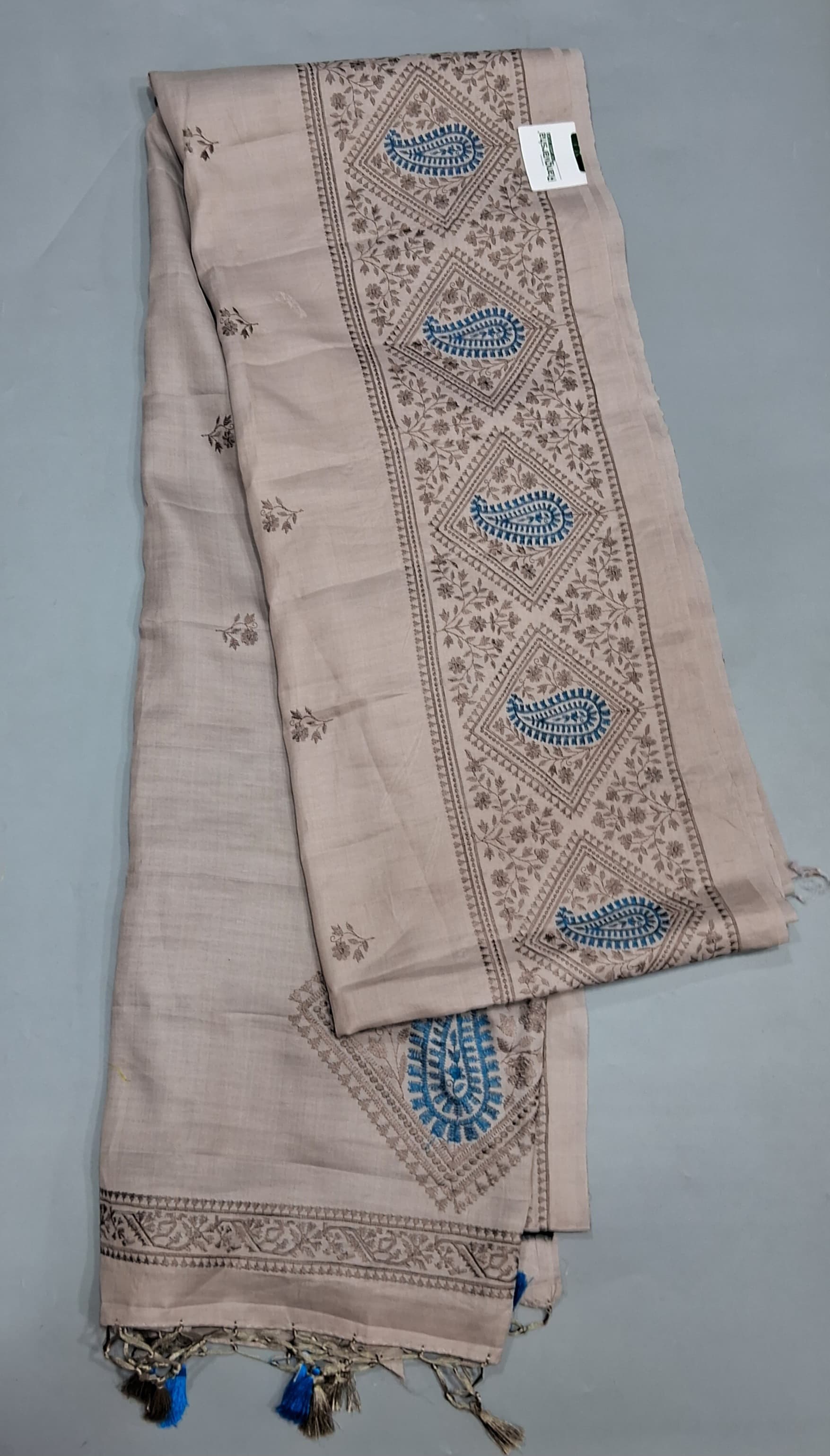 Earth Grey Matka Silk Saree