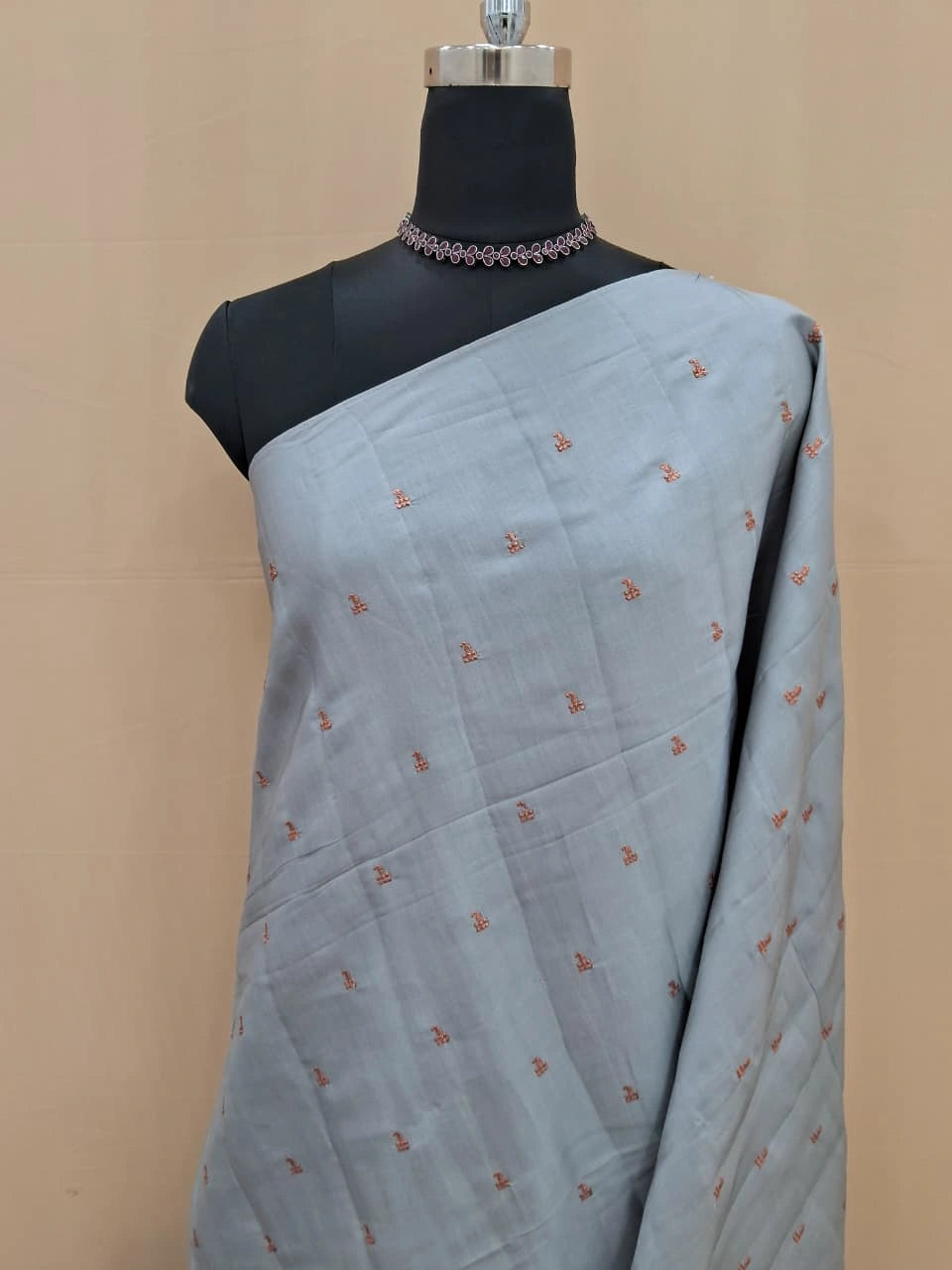 Sophisticated Grey Matka Silk Saree 