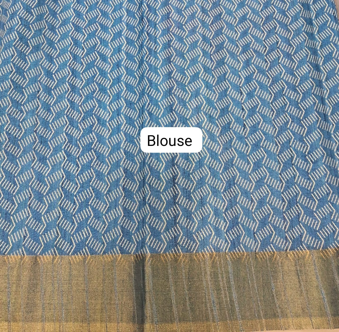 Multicolour Digital Printed Matka Silk Saree Blouse